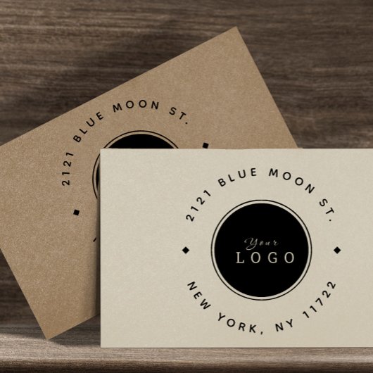 Aangepast Zakelijk Logo Rond Retouradres  Zelf in Zelfinktende Stempel