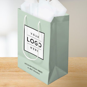 Aangepast zakelijk logo Sage Green merklogo Medium Cadeauzakje