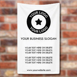 Aangepast zakelijk logo slogan en tekst promotione spandoek