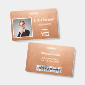 Aangepast zakelijk logo streepjescode foto van wer badge (Voor- en achterkant)