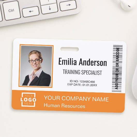 Aangepast zakelijk logo streepjescode foto van wer badge