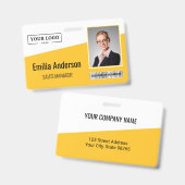 Aangepast zakelijk Logo streepjescode Foto werknem Badge (Front & Back)