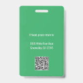 Aangepast zakelijk logo Werknemer QR-code Zwart ID Badge (Achterkant)