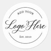 Aangepast Zakelijk Logo Wit Gemoderniseerd Ronde Sticker (Voorkant)