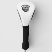 Aangepast zakelijk logo wit professioneel merklogo golfheadcover (Voorkant)