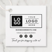 Aangepast zakelijk logo witte social media bedankjes labels (Voorkant)