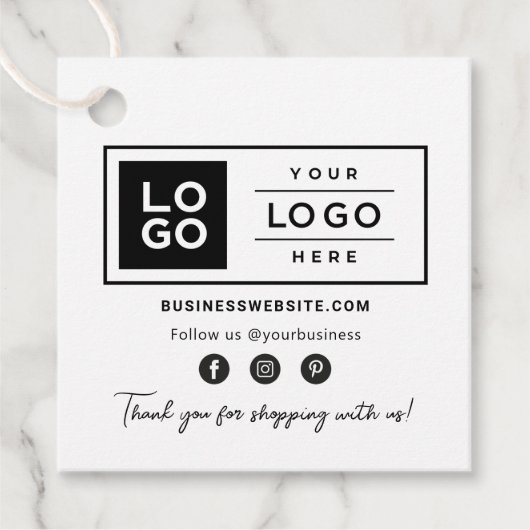 Aangepast zakelijk logo witte social media bedankjes labels (Voorkant)
