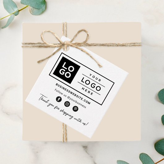 Aangepast zakelijk logo witte social media bedankjes labels