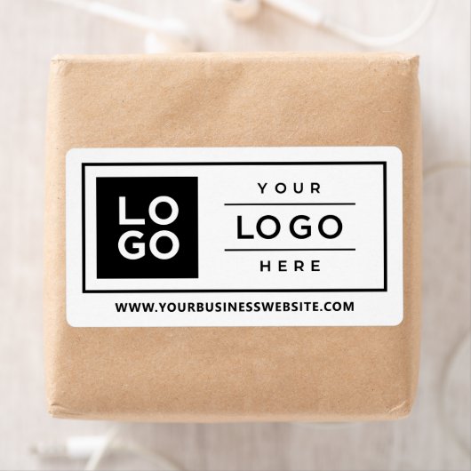 Aangepast zakelijk logo witte verzendwebsite etiket (Insitu)