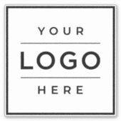 Aangepast zakelijk logo witte vinyl vierkant sticker (Voorkant)