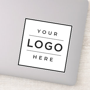 Aangepast zakelijk logo witte vinyl vierkant sticker