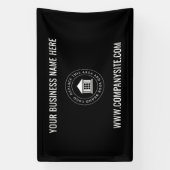 Aangepast zakelijk logo | Zwart minimalistisch mod Spandoek (Verticaal)