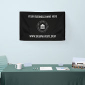 Aangepast zakelijk logo | Zwart minimalistisch mod Spandoek (Beurs)