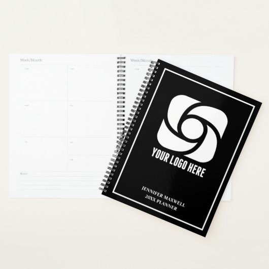 Aangepast zakelijk logo zwart wit 2027 Bedrijf Planner (Display)