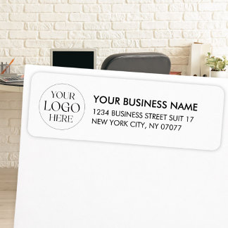 Aangepast zakelijk logo zwart-wit retouradres etiket
