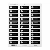 Aangepast Zakelijk Logo Zwart Wit Retouradres Etiket (Full Sheet)