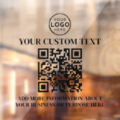 Aangepast zakelijk logo zwart wit tekst QR-code Raamsticker (Vel 2)