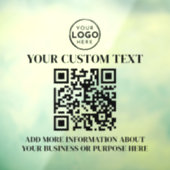 Aangepast zakelijk logo zwart wit tekst QR-code Raamsticker (Vel 3)