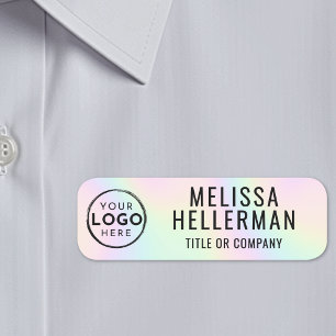 Aangepast zakelijk nep-holografisch logo werknemer naamplaatje