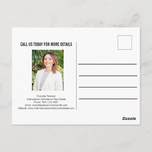 Aangepast zakelijk onroerend goed briefkaart (Achterkant)