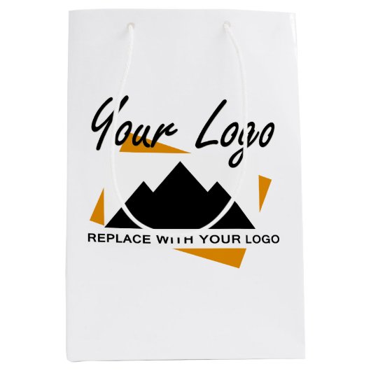 Aangepast Zakelijk Ontwerp Voeg uw bedrijf logo to Medium Cadeauzakje (Voorkant)