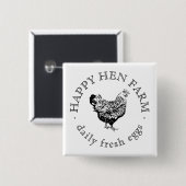 Aangepast zakelijk promotie logo vierkante button 5,1 cm (Voorkant /achterkant)