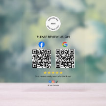 Aangepast zakelijk social review acryl bord met QR