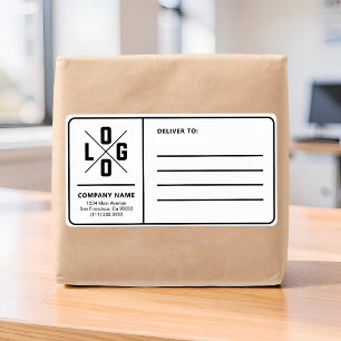 Aangepast zakelijk verzendadres met logo etiket