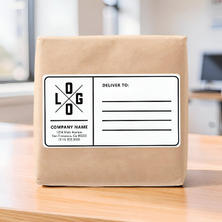 Aangepast zakelijk verzendadres met logo etiket
