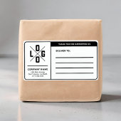 Aangepast zakelijk verzendadres met logo etiket