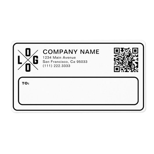 Aangepast Zakelijk Verzendlogo & QR-code Etiket (Voorkant)