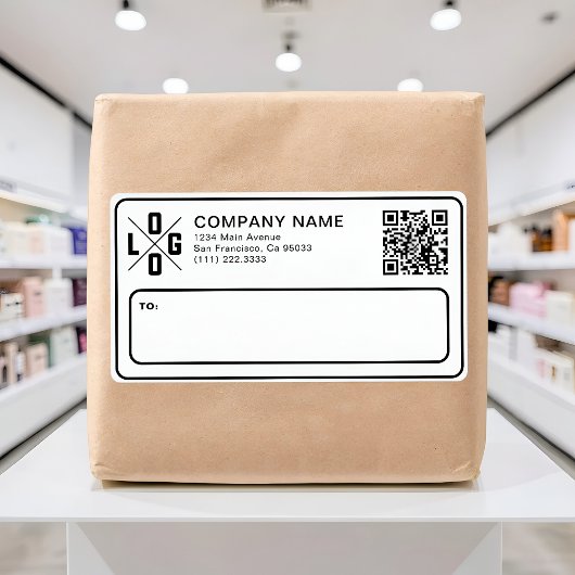 Aangepast Zakelijk Verzendlogo & QR-code Etiket
