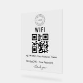 Aangepast zakelijk WiFi-bord met logo en QR-code Acryl Bord (Hoek)