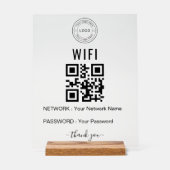 Aangepast zakelijk WiFi-bord met logo en QR-code Acryl Bord (Voorkant)