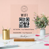 Aangepast zakelijk WiFi-bord met logo en QR-code Acryl Bord (Huwelijk)