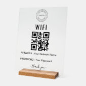 Aangepast zakelijk WiFi-bord met logo en QR-code Acryl Bord (Hoek)