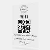 Aangepast zakelijk WiFi-bord met logo en QR-code Acryl Bord (Hoek)