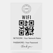 Aangepast zakelijk WiFi-bord met logo en QR-code Acryl Bord (Voorkant)