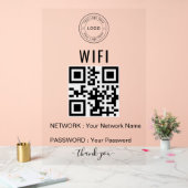 Aangepast zakelijk WiFi-bord met logo en QR-code Acryl Bord (Huwelijk)