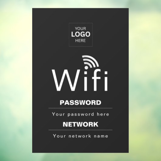 Aangepast zakelijk WiFi-bord met uw logo Raamsticker (Vel 3)