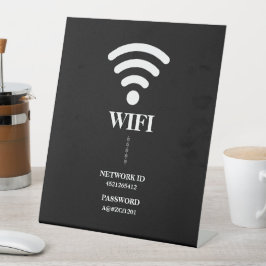 Aangepast zakelijk WiFi-wachtwoord en -netwerk Reclamebord Met Voetstuk
