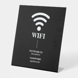 Aangepast zakelijk WiFi-wachtwoord en -netwerk Reclamebord Met Voetstuk