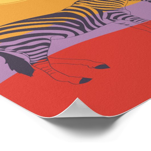Aangepast zebra modern, helder, vette safari-poste poster (Hoek)