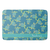 Aangepast Zee aan de kust Turquoise Blue Badmat (Voorkant)