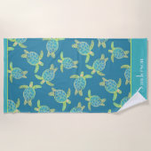 Aangepast Zee aan de kust Turquoise Blue Strandlaken (Voorkant)