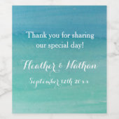 Aangepast zee groen strand bruiloft wijn & bronwat wijn etiket (Enkel label)