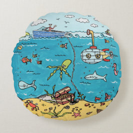 Aangepast Zee Life Round-kussen Rond Kussen