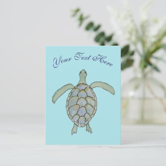 Aangepast Zee Turtle Briefkaart (Staand voorkant)