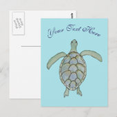 Aangepast Zee Turtle Briefkaart (Voorkant / Achterkant)