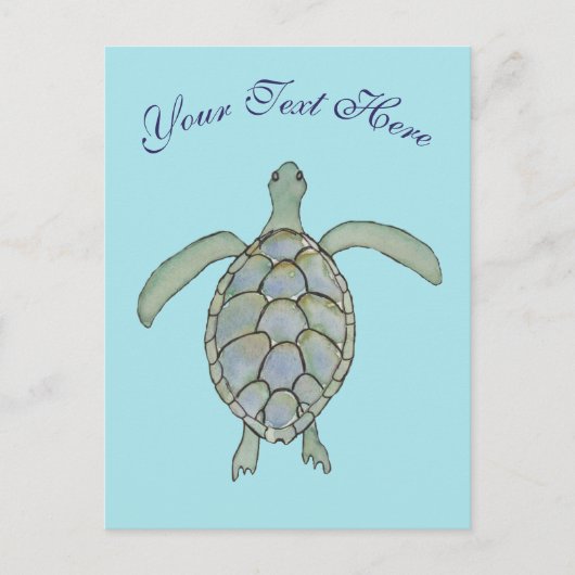 Aangepast Zee Turtle Briefkaart (Voorkant)